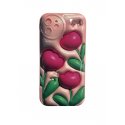 IPhone 12 Silicone Case Flowers Pink