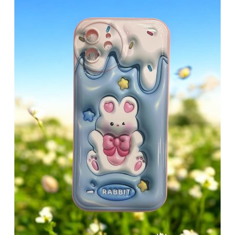 IPhone 12 Silicone Case Rabbit Baby Blue