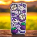 IPhone 12 Silicone Case Cat Purple