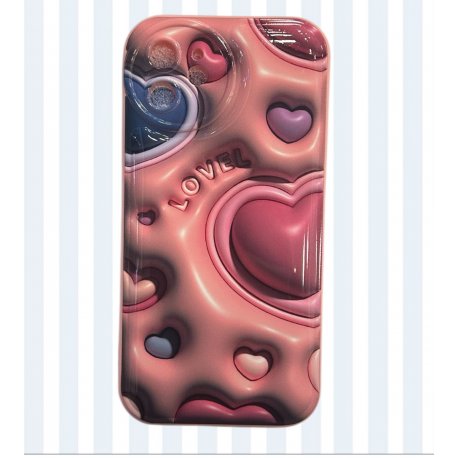 IPhone 12 Silicone Case Lovel Heart Pink
