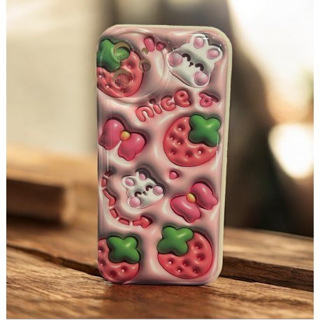 IPhone 12 Silicone Case Strawberry Pink