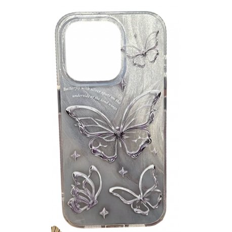 Xiaomi Redmi 15C/Poco C85 Butterfly 3D Silicone Case Silver