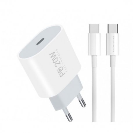 WUW T79 20W PD Wall Charger Type C+Cable Type C To Type C White