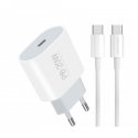 WUW T79 20W PD Wall Charger Type C+Cable Type C To Type C White