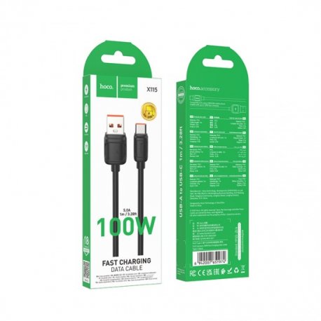 Hoco X115 Type-C Charging Data Cable 100W Black