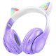 Hoco W42 Cat Ears Wireless And Wired Headphones Purple