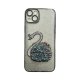 IPhone 15 Plus Glitter Swan Luxury Case Black