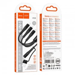 Hoco X123 Cable 3in1 USB C/USB A To Lightning+USB C+Micro USB 1m Black