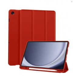 Samsung Galaxy Tab A11 Plus Book Case With Pencil Case Red
