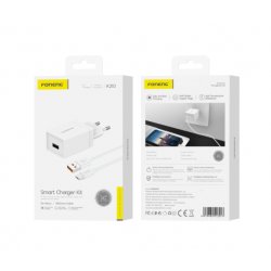 Foneng K210 Wall Charger 2.1A 10W 1xUSB+Cable Micro White