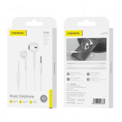 Foneng EP100 Wired Earphones Jack 3.5mm With Microphone 1.2M White