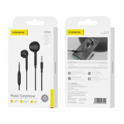 Foneng EP100 Wired Earphones Jack 3.5mm With Microphone 1.2M Black