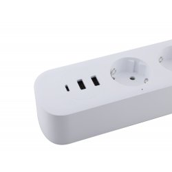 MBaccess 5 Position Power Socket with Switch 2 USB and 1 Type C 3M Cable Black
