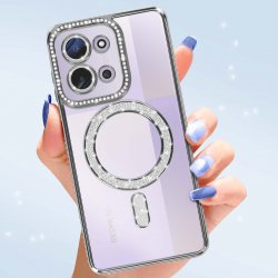 Xiaomi Redmi 15C/Poco C85 Glitter Case Full Camera Protection With MagSafe Silver