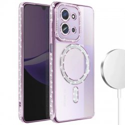 Xiaomi Redmi 15C/Poco C85 Glitter Case Full Camera Protection With MagSafe RoseGold