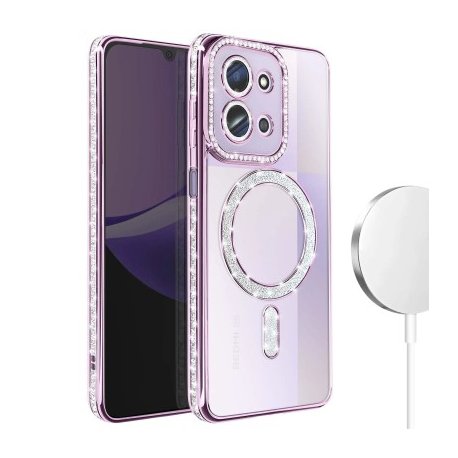 Xiaomi Redmi 15C/Poco C85 Glitter Case Full Camera Protection With MagSafe RoseGold