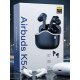 MBaccess K54 Airbuds Wireless Bluetooth Headphones White