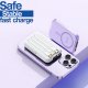 MBaccess NJ25 PD 20W Magsafe with LED indicator 2 USB-C And Lightning Cables 10000mah Wireless Charging White