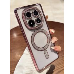 Xiaomi Redmi Note 14 Pro 5G/Pro Plus Glitter Case Full Camera Protection With MagSafe RoseGold