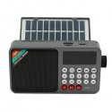 JOC H6108-REC-S Solar Portable FM Radio with USB, SD Card, and Rechargeable Battery