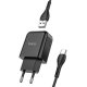 Hoco N2 Wall Charger 2.1A Set With USB C Cable Black