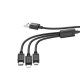 Hoco X74 Cable 3in1 USB A to Lightning/Micro USB/USB C 2A 1m Black