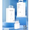 MBaccess IP15 35W PD Wall Fast Charger Type C+Cable Type C To Type C White
