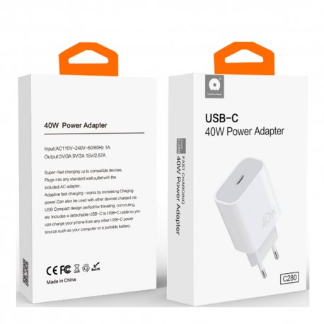 WUW C280 Adapter USB-C PD 40W Mains Charger