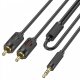 Hoco UPA28 Aux 3.5mm To 2 RCA Black