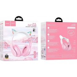 Hoco W42 Cat Ears Wireless And Wired Headphones Pink